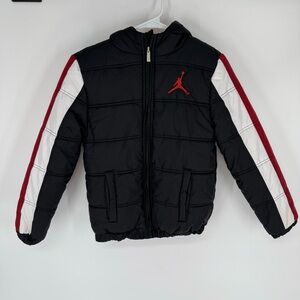 Jordan Big Boys' Nylon Puffer Jacket-Black/Red
